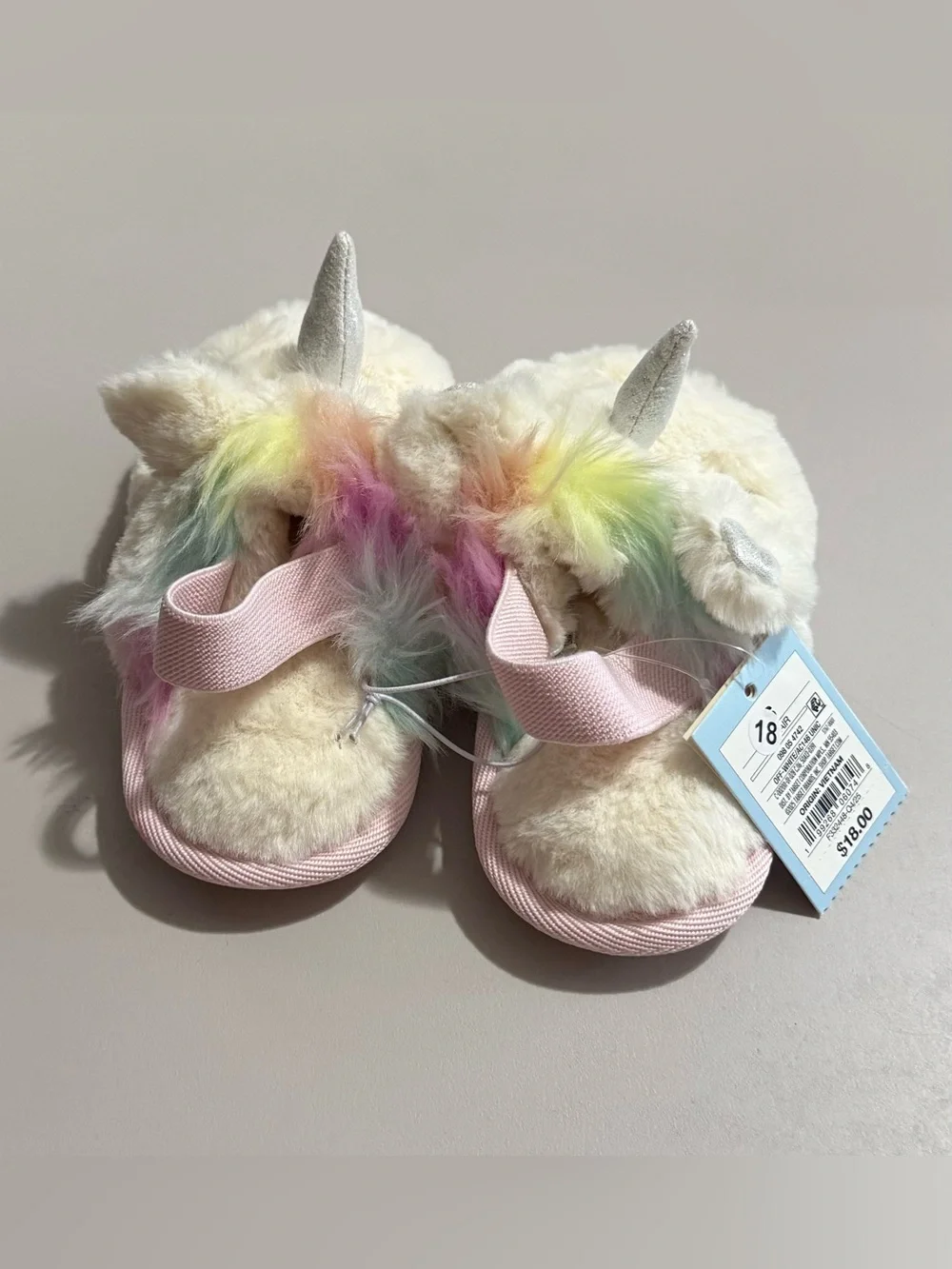 NEW Plush Toddler Unicorn Slip-On Slippers